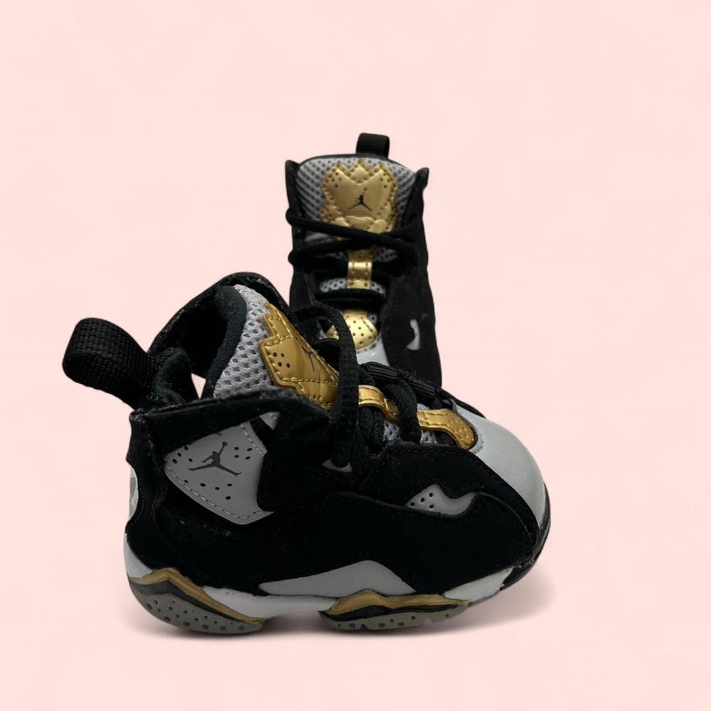 Jordan Kids' Black White Gold Sneakers